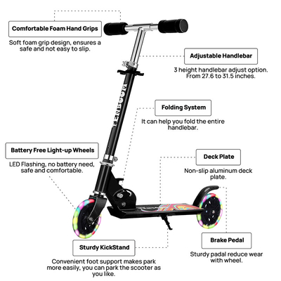 Pre Assembled Two Wheel Aluminum Kick Scooter Quick Folding