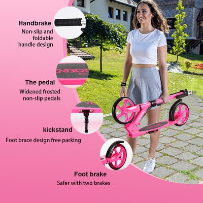 Adult Aluminum Two Wheel Kick Scooter With Beautiful Sand Stickers